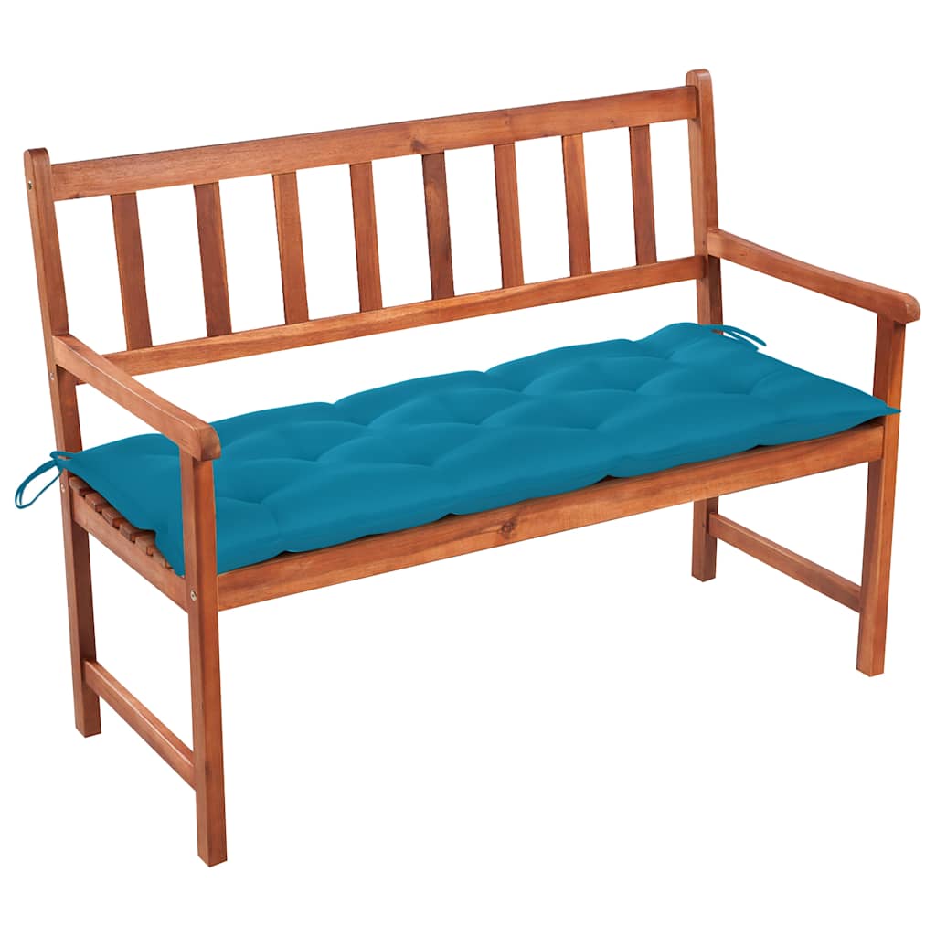 Vrtna klupa s jastukom 120 cm od masivnog bagremovog drva Plava 120 x 50 x 7 cm