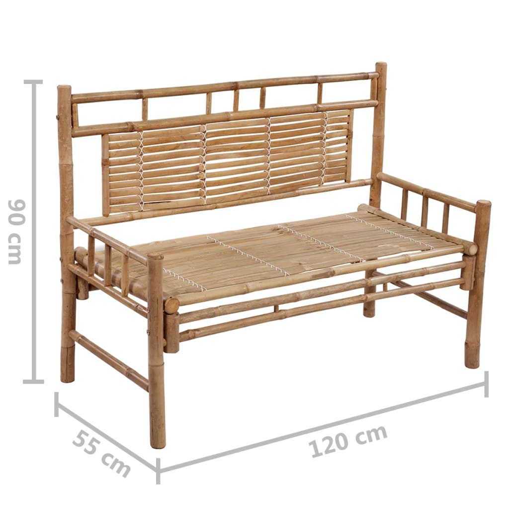 Vrtna klupa s jastukom 120 cm od bambusa