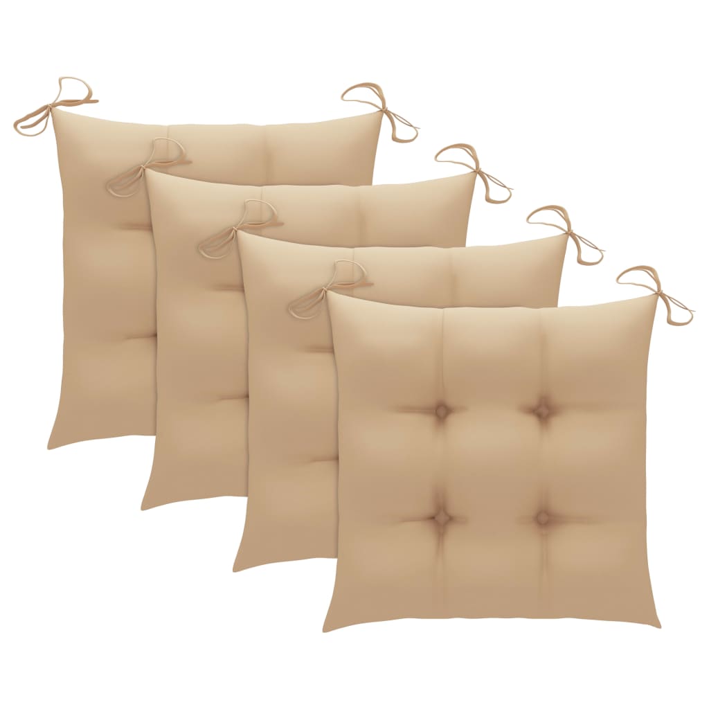 Sklopive vrtne stolice s jastucima 4 kom masivno bagremovo drvo