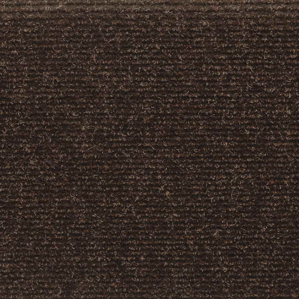 Prostirke za stepenice samoljepljive 15 kom 65x21x4 cm smeđe pravokutne rubove