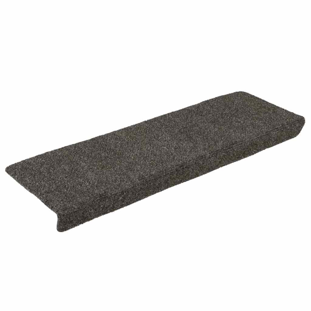 Prostirke za stepenice samoljepljive 15 kom 65x21x4 cm antracit pravokutni rub