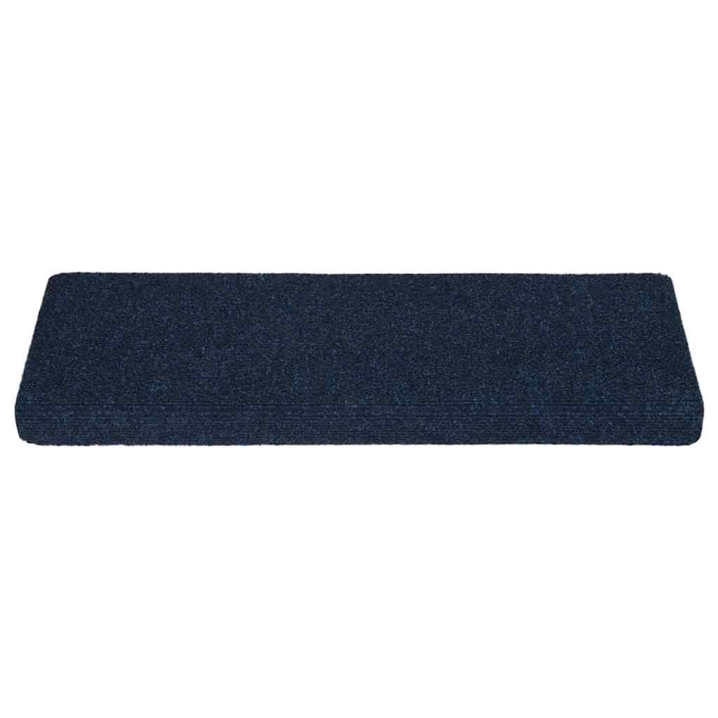Prostirke za stepenice samoljepljive 15 kom 65x21x4 cm tamnoplave pravokutne rubove