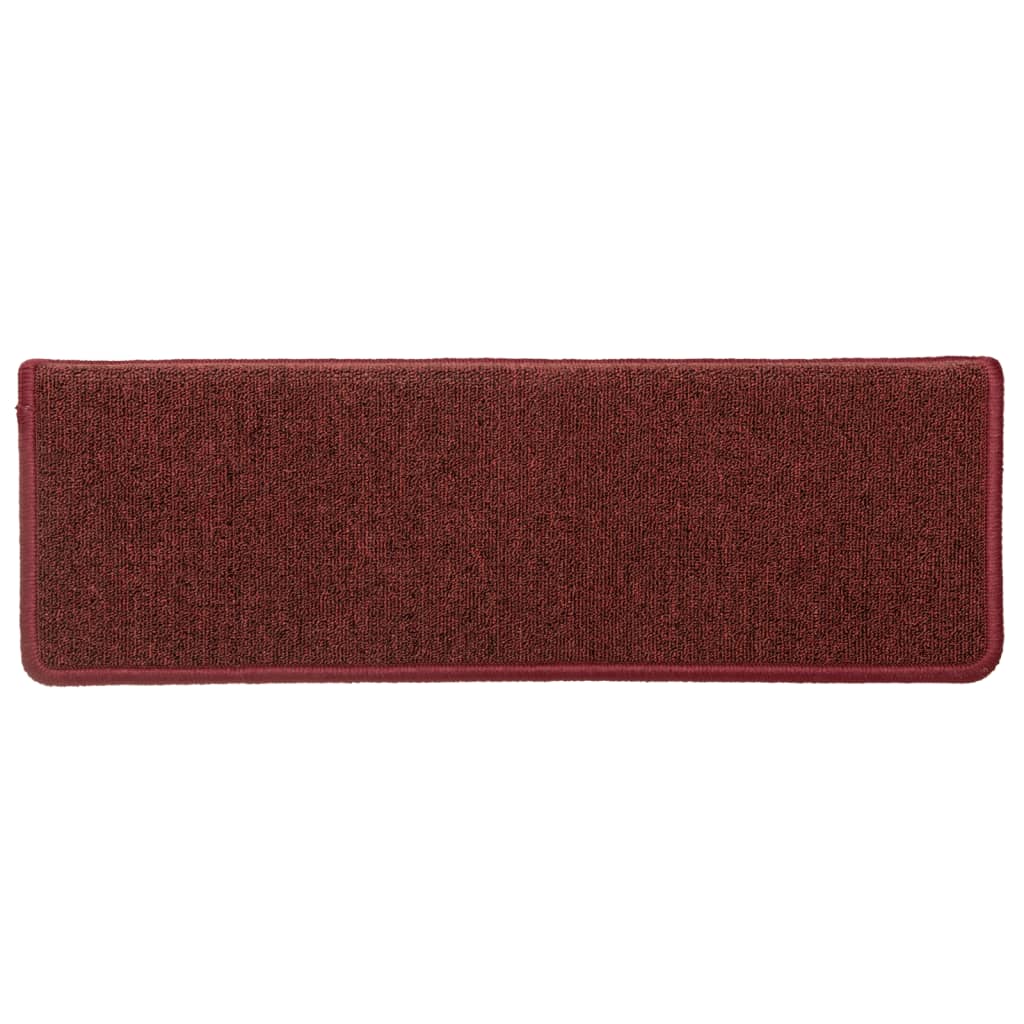 Prostirke za stepenice 15 kom 65x21x4 cm bordo pravokutni rub