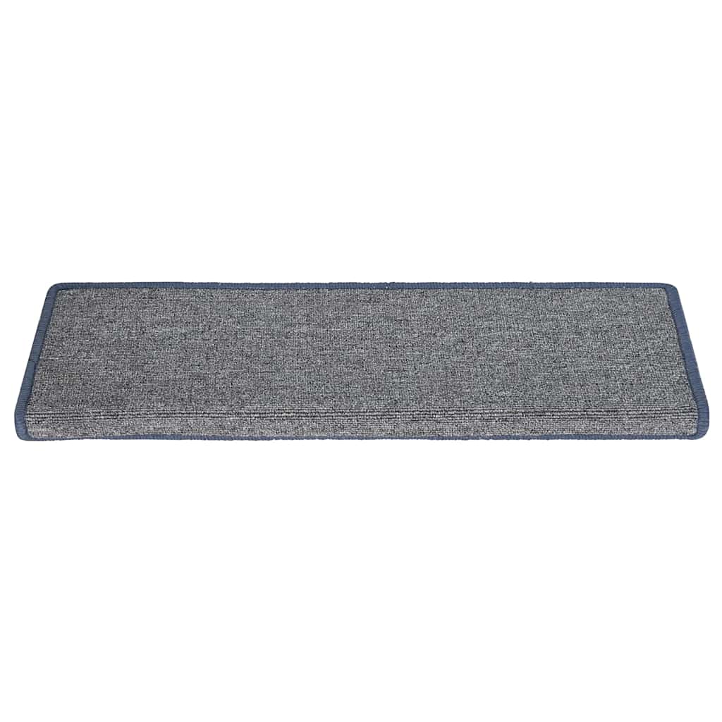 Prostirke za stepenice 15 kom 65x21x4 cm svijetlo sive i plave pravokutne rubove