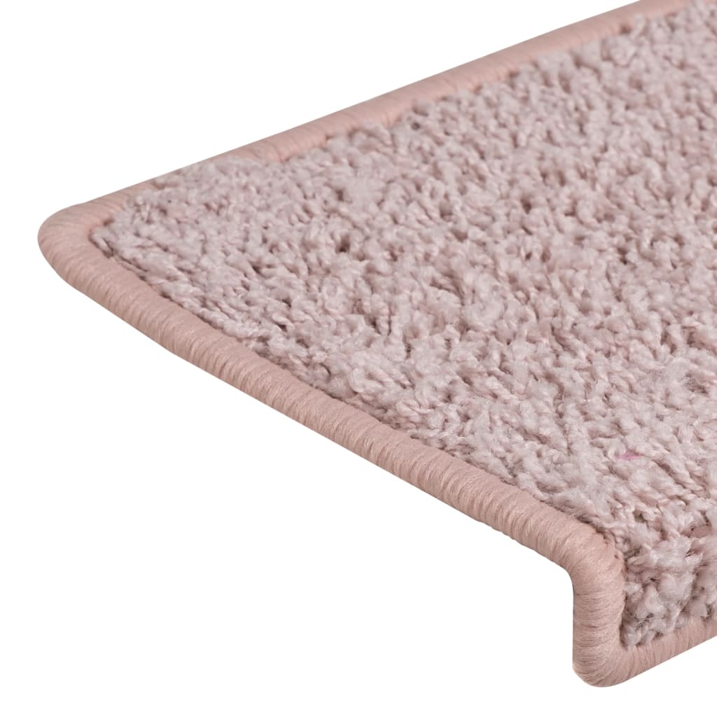 Prostirke za stepenice 15 kom 65x21x4 cm svijetlo ružičaste pravokutne rubove