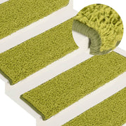 Prostirke za stepenice 15 kom 65x21x4 cm Zelene s pravokutnim rubom