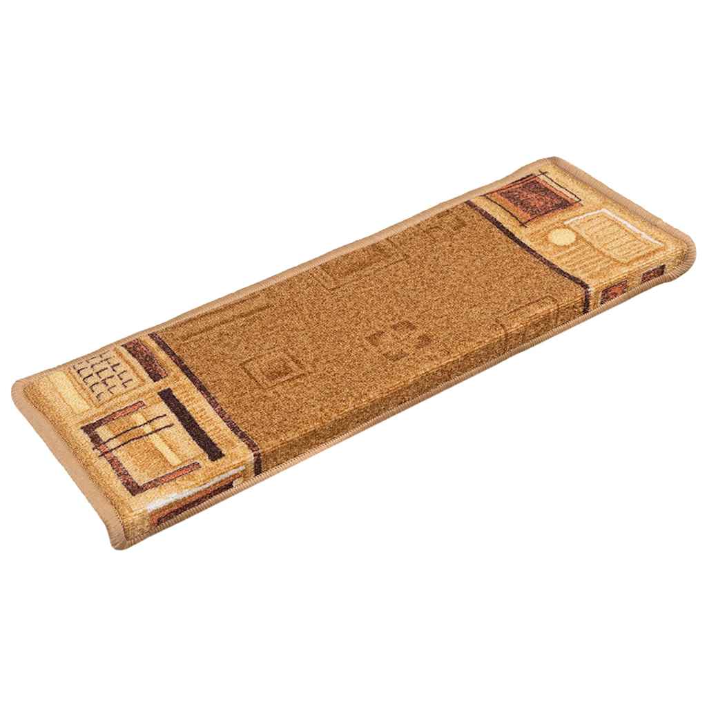 Samoljepljivi otirači za stepenice 15 kom 65x21x4 cm bež