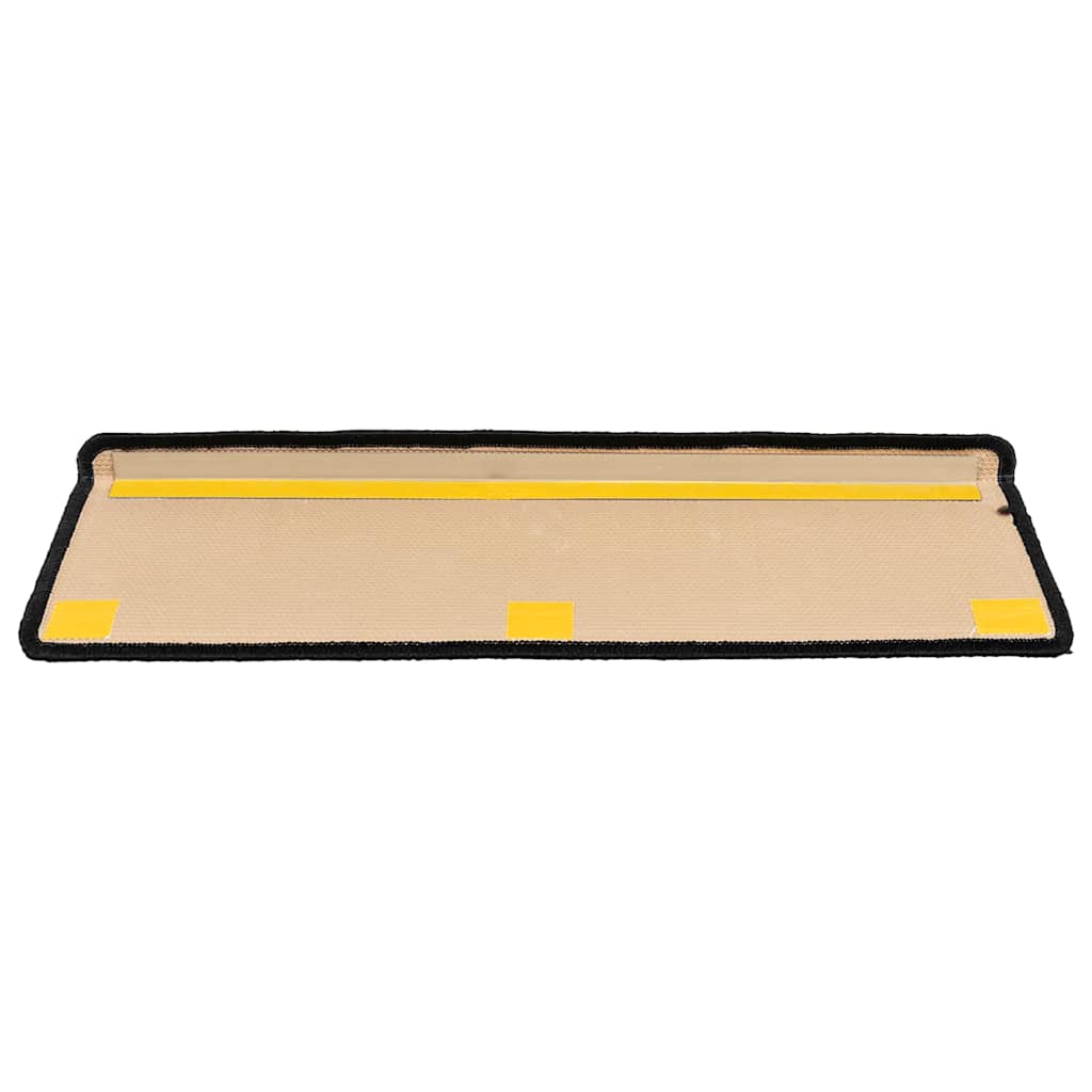 Samoljepljivi otirači za stepenice 15 kom 65x21x4 cm crno-sivi