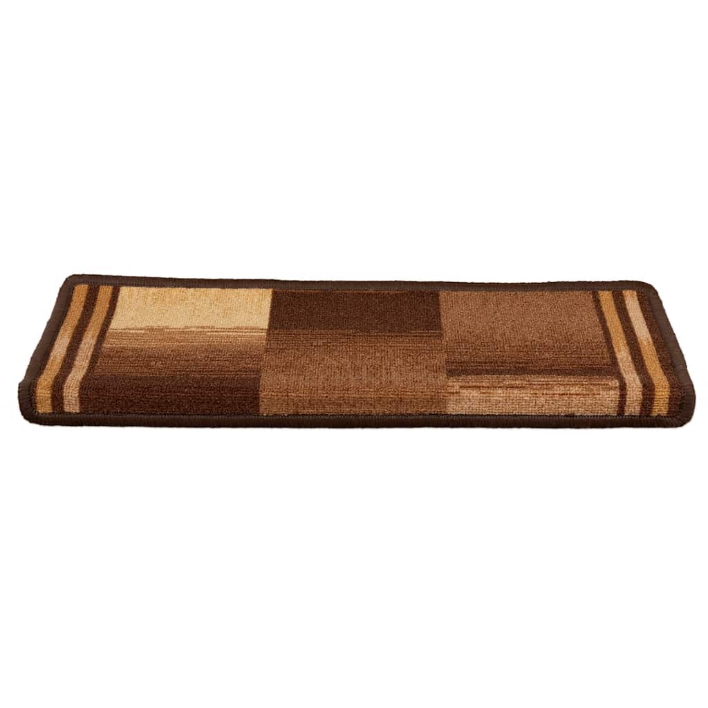 Samoljepljivi otirači za stepenice 15 kom 65x21x4 cm smeđi