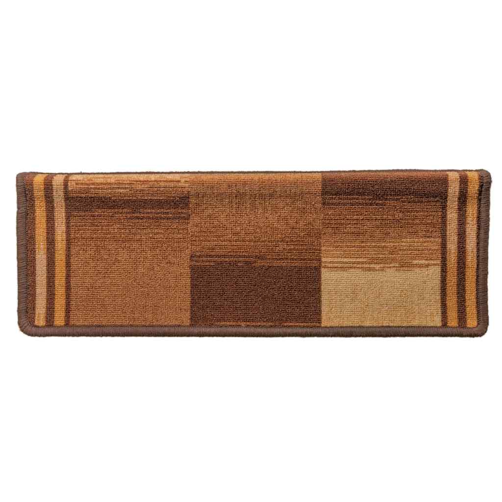 Samoljepljivi otirači za stepenice 15 kom 65x21x4 cm smeđi