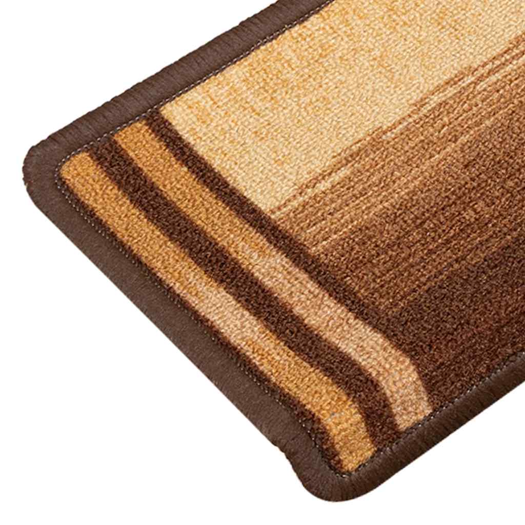 Samoljepljivi otirači za stepenice 15 kom 65x21x4 cm smeđi