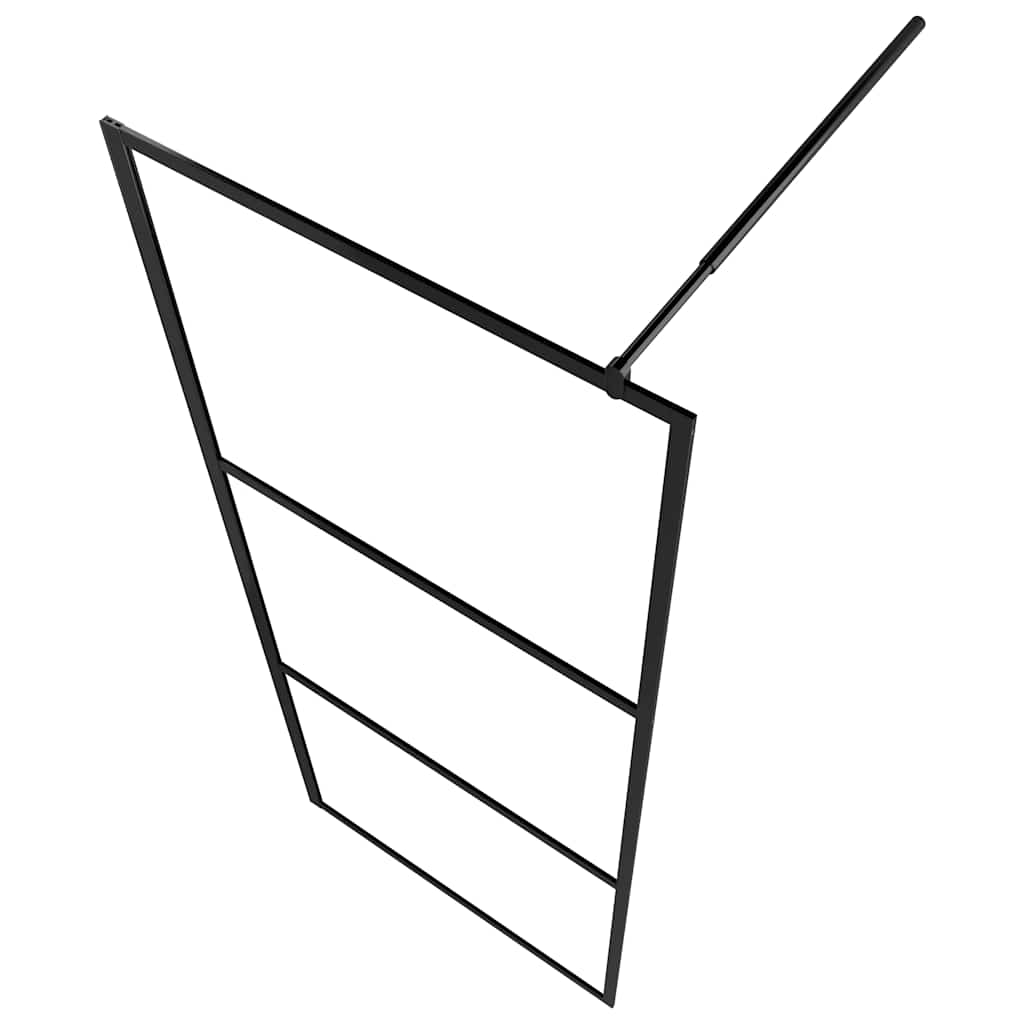 Pregrada za tuširanje s prozirnim staklom ESG crna 100 x 195 cm