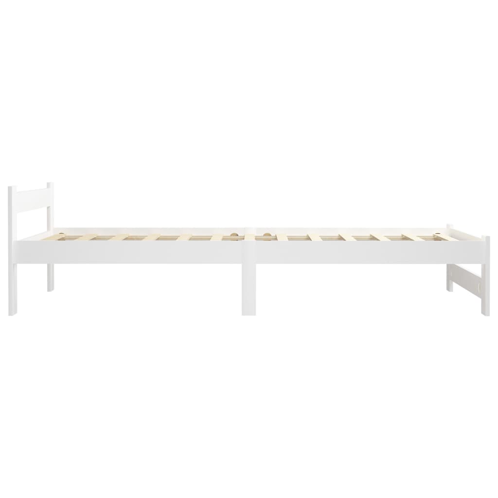 Okvir za krevet od masivne borovine bijeli 90 x 200 cm