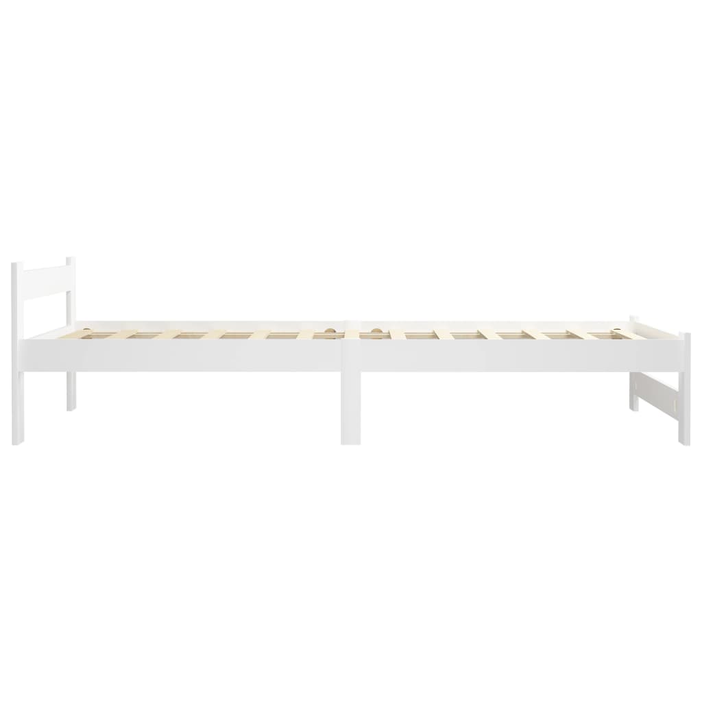 Okvir za krevet od masivne borovine bijeli 100 x 200 cm