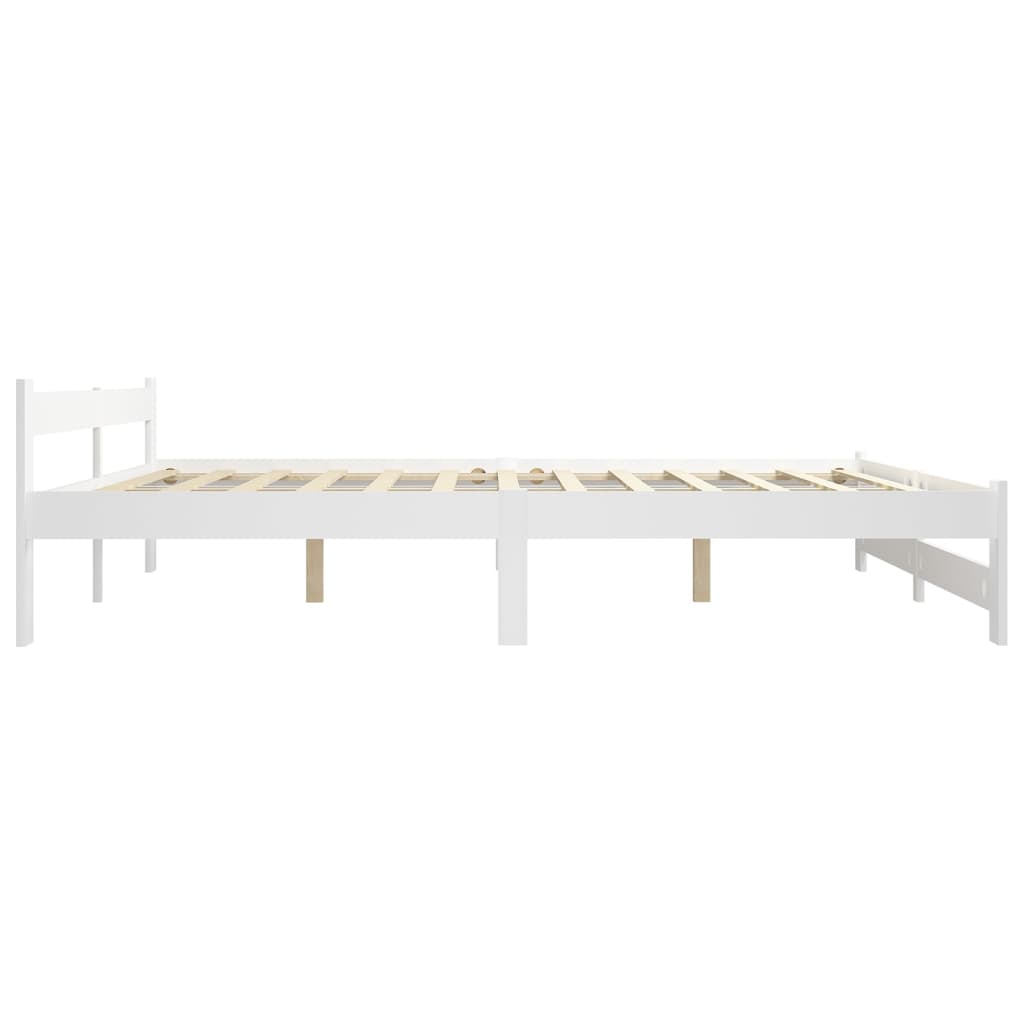 Okvir za krevet od masivne borovine bijeli 120 x 200 cm