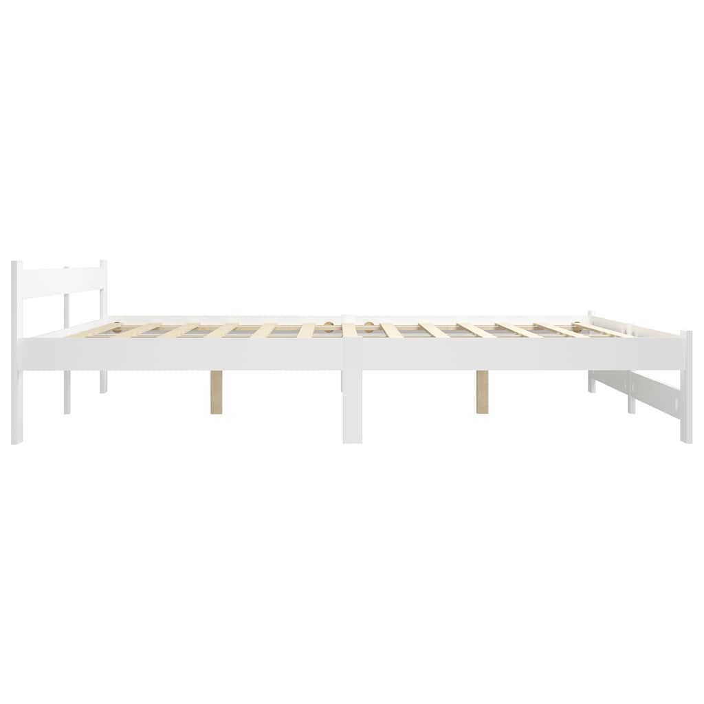 Okvir za krevet od masivne borovine bijeli 200 x 200 cm