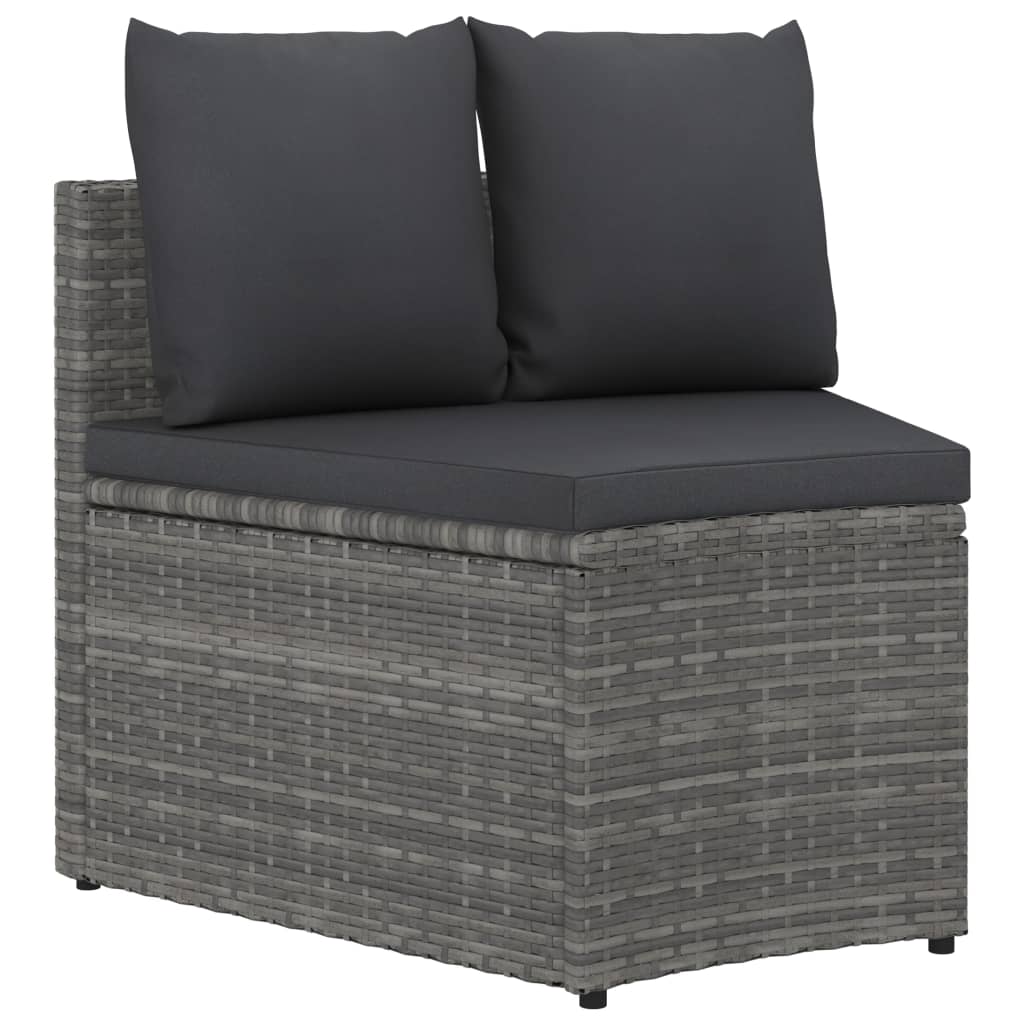 7-dijelni set vrtnih sofa od poliratana s jastucima sivi