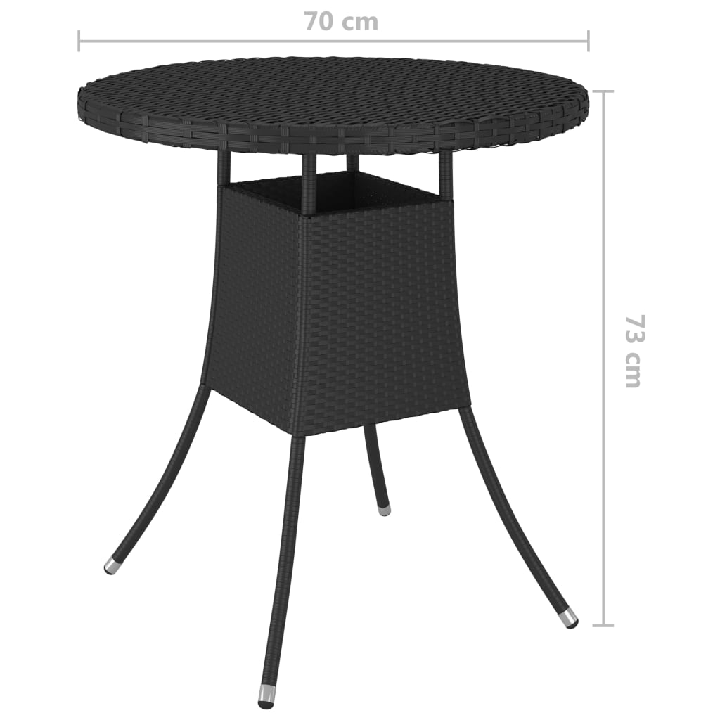 9-dijelni set vrtnih sofa od poliratana s jastucima crni