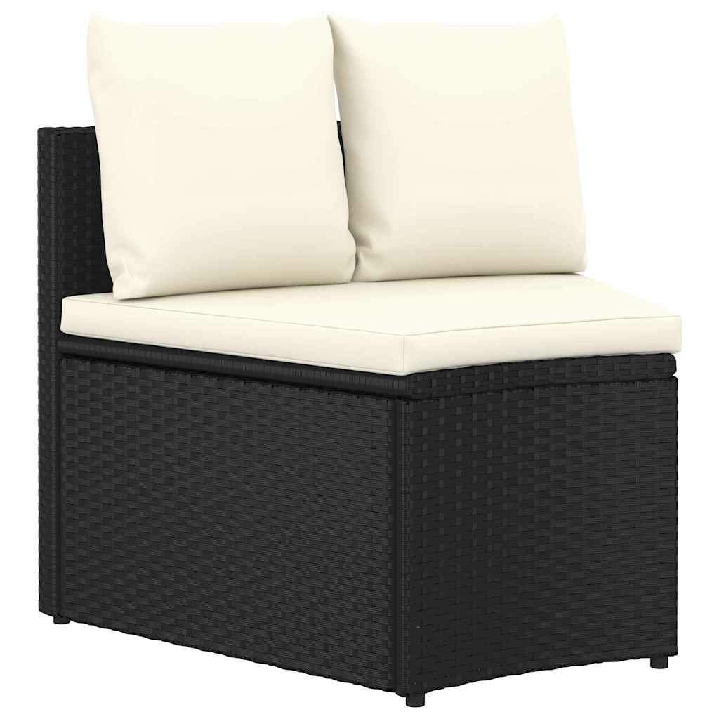 9-dijelni set vrtnih sofa od poliratana s jastucima crni