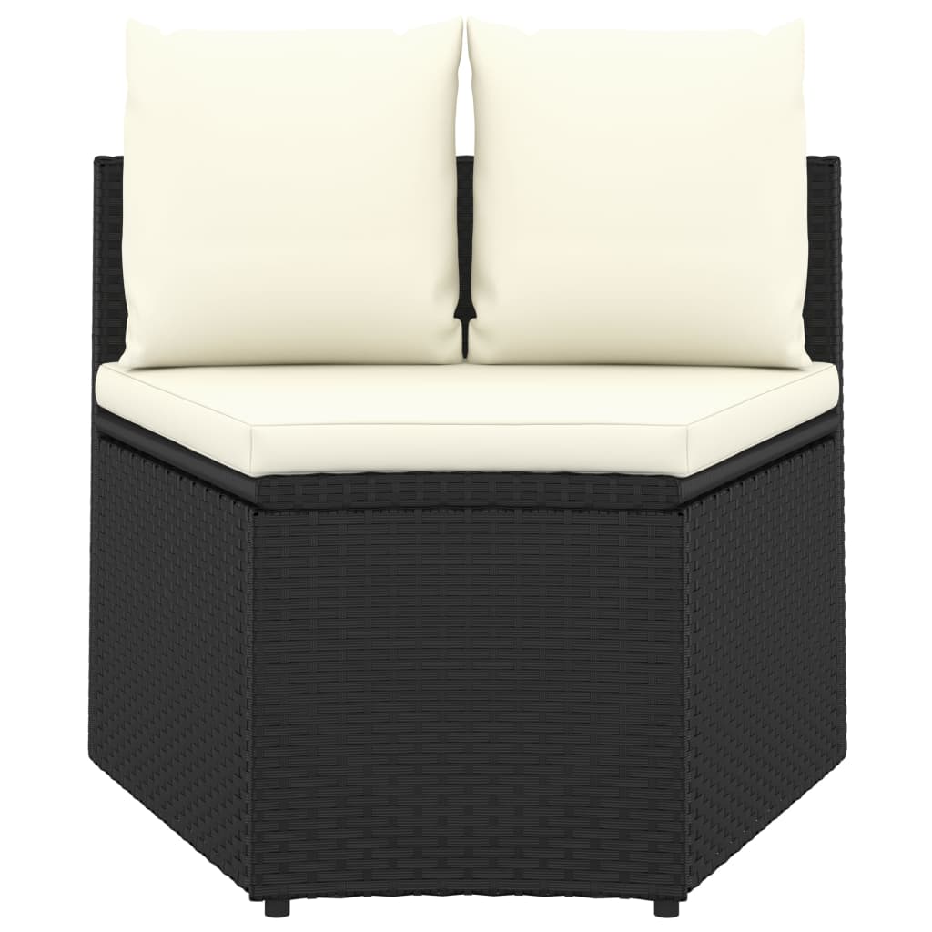 9-dijelni set vrtnih sofa od poliratana s jastucima crni