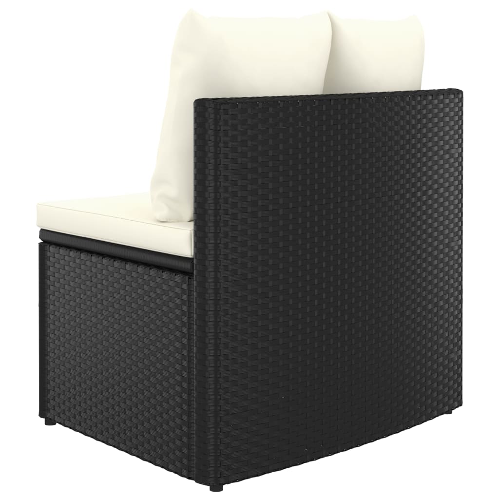 9-dijelni set vrtnih sofa od poliratana s jastucima crni