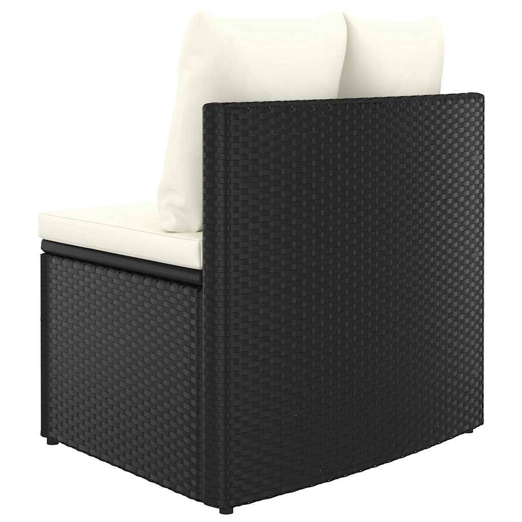 9-dijelni set vrtnih sofa od poliratana s jastucima crni