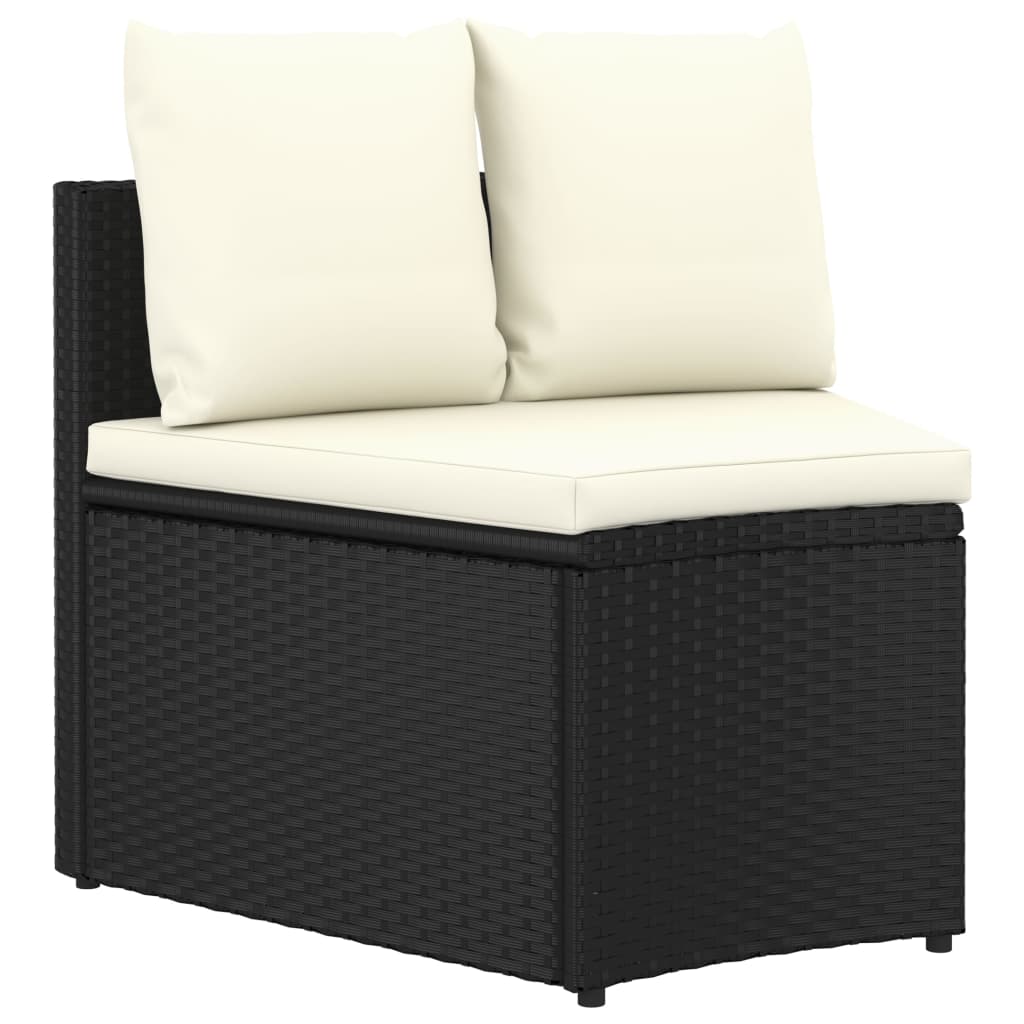5-dijelni set vrtnih sofa od poliratana s jastucima crni