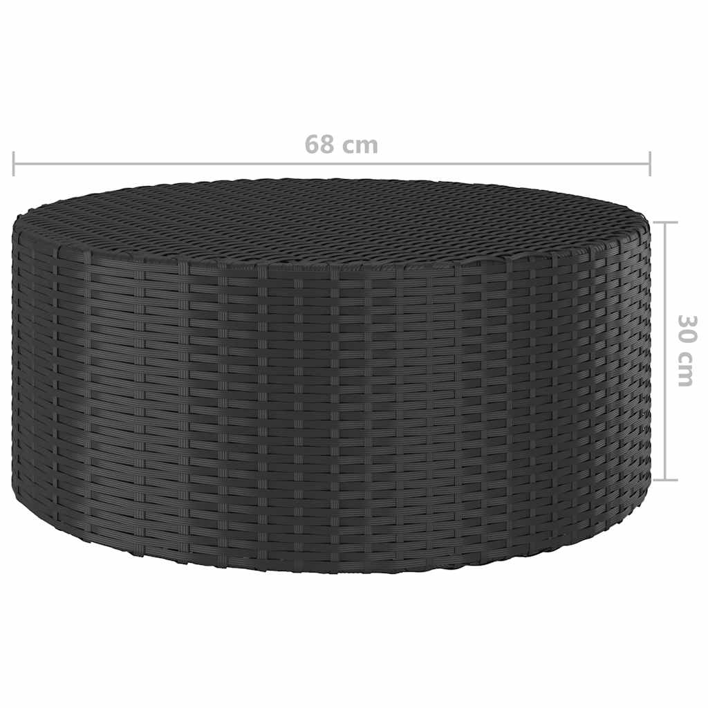 5-dijelni set vrtnih sofa od poliratana s jastucima crni