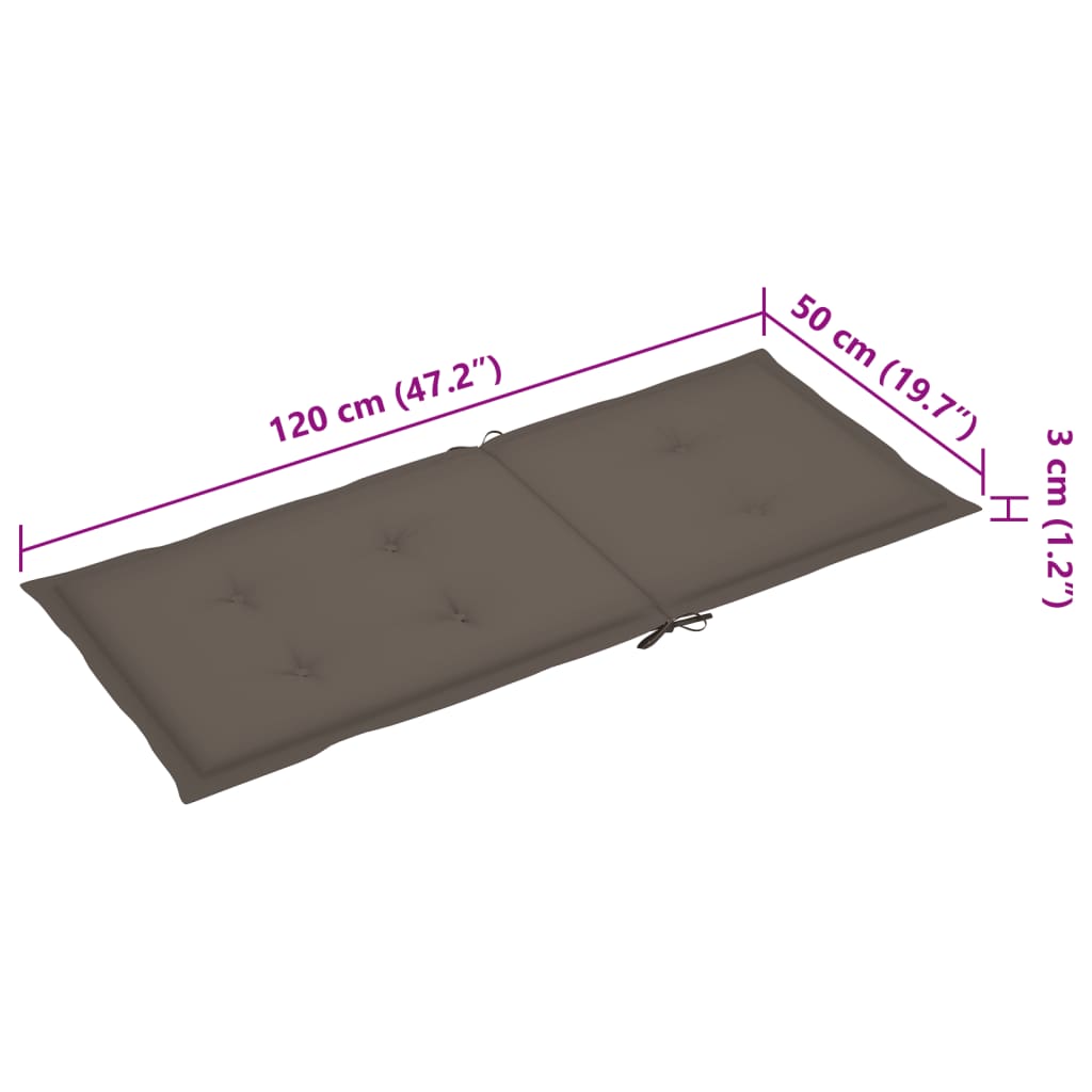 Nagibne vrtne stolice s jastucima 6 kom masivno bagremovo drvo