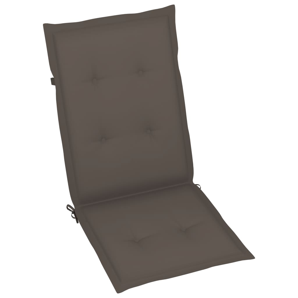 Vrtne stolice sa smeđe-sivim jastucima 4 kom masivna tikovina