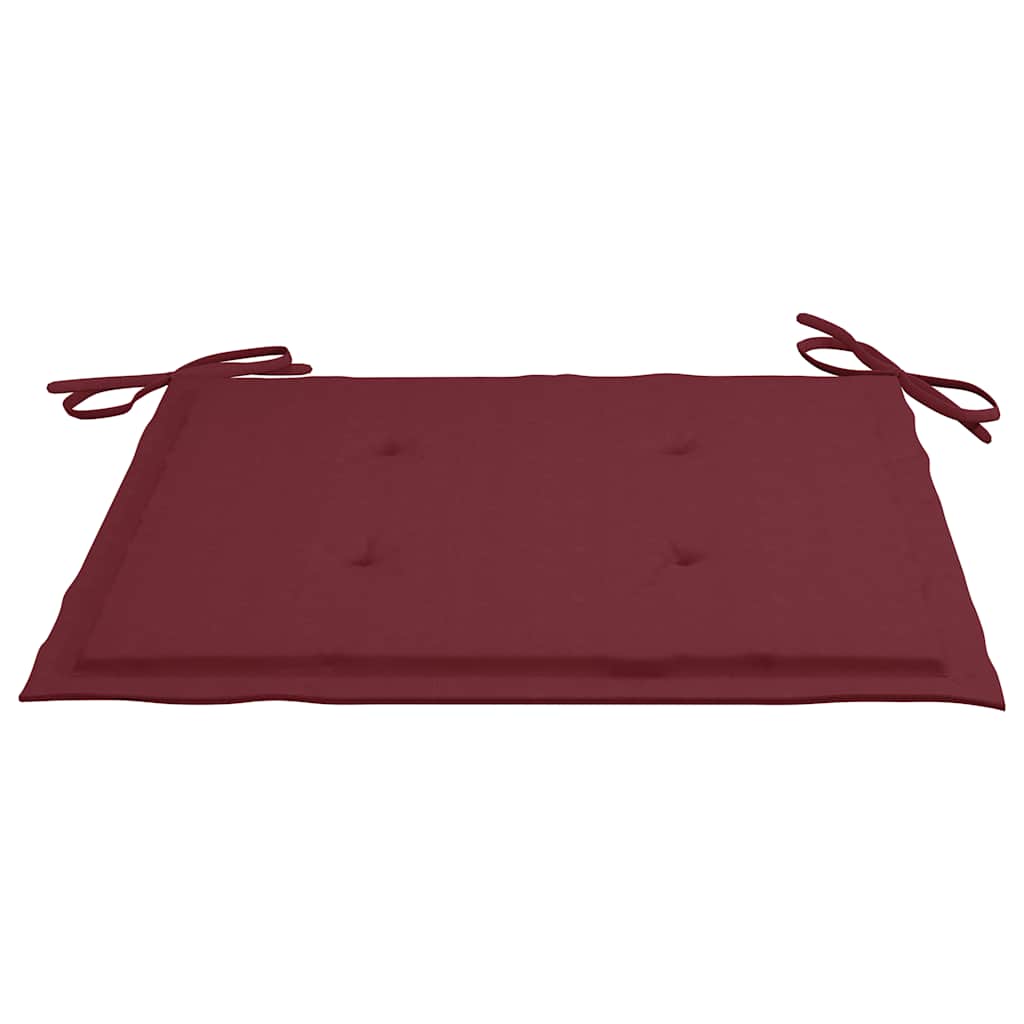 Vrtne stolice s bordo jastucima 4 kom od masivne tikovine