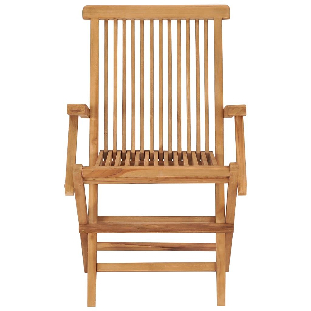 Vrtne stolice s crnim jastucima 4 kom od masivne tikovine