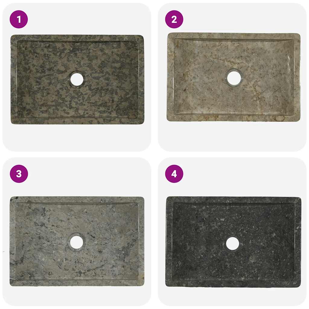 Umivaonik 45 x 30 x 12 cm mramorni visoki sjaj sivi