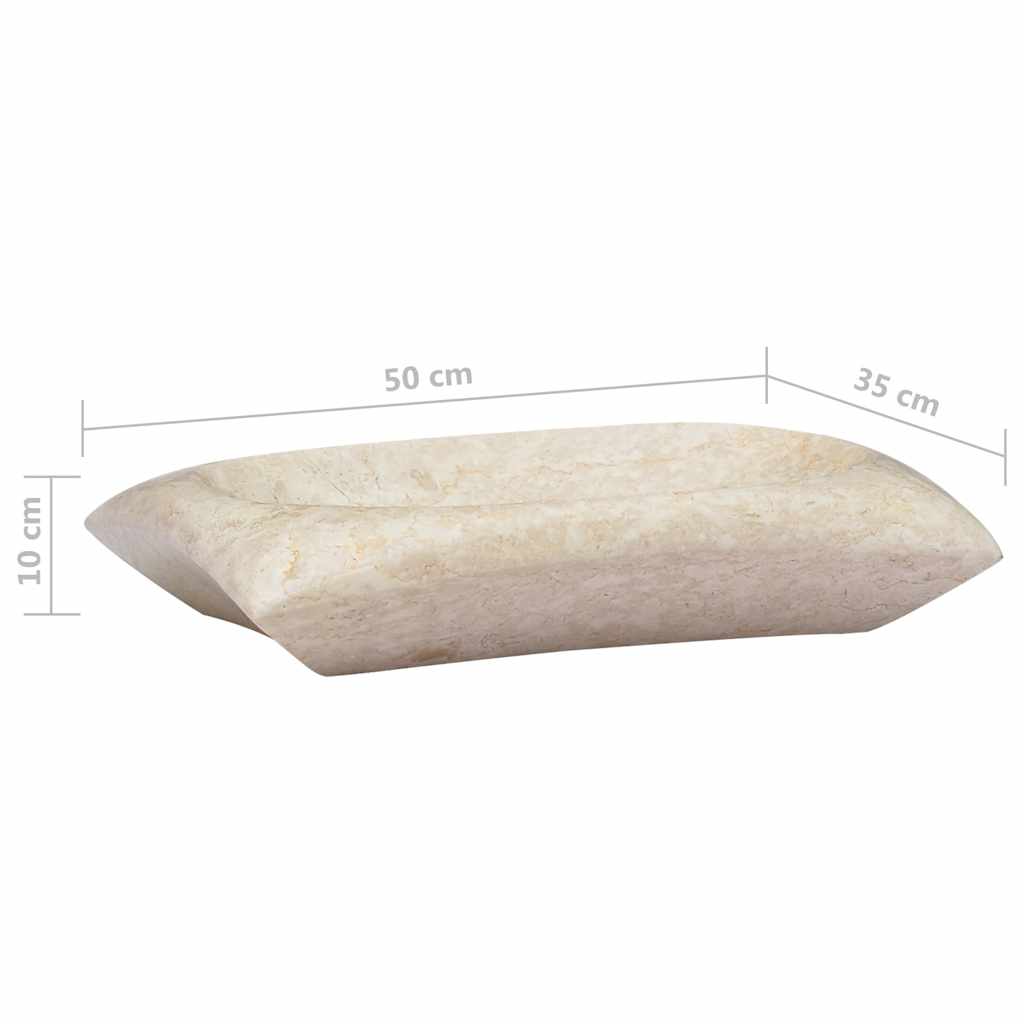 Umivaonik krem 50 x 35 x 10 cm mramorni