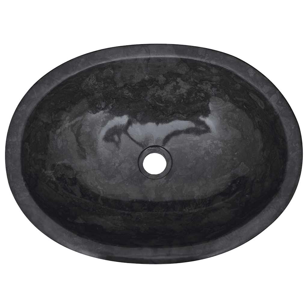 Umivaonik crni 53 x 40 x 15 cm mramorni