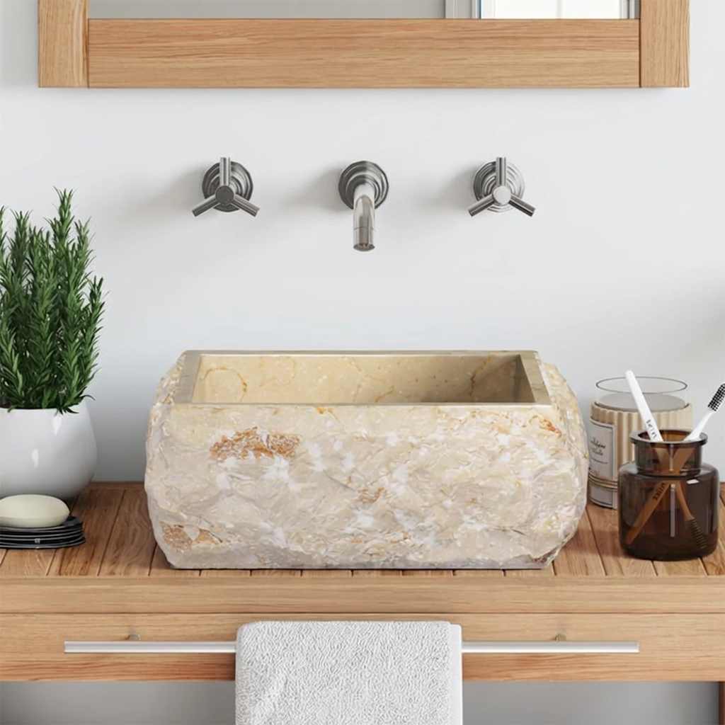 Umivaonik krem 30 x 30 x 13 cm mramorni