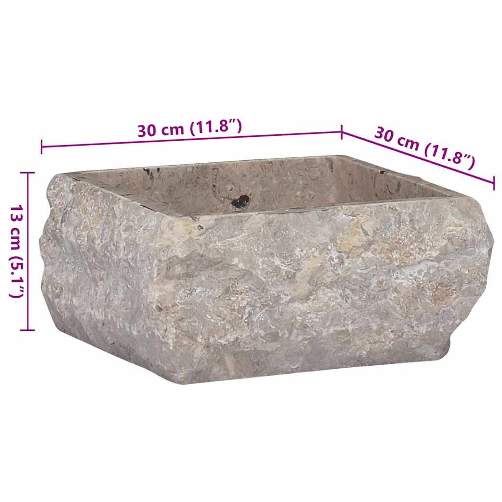 Umivaonik sivi 30 x 30 x 13 cm mramorni