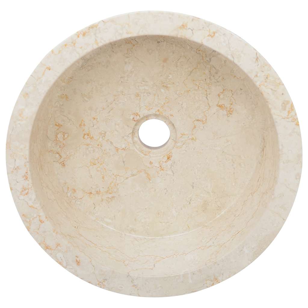 Umivaonik krem Ø 40 x 15 cm mramorni