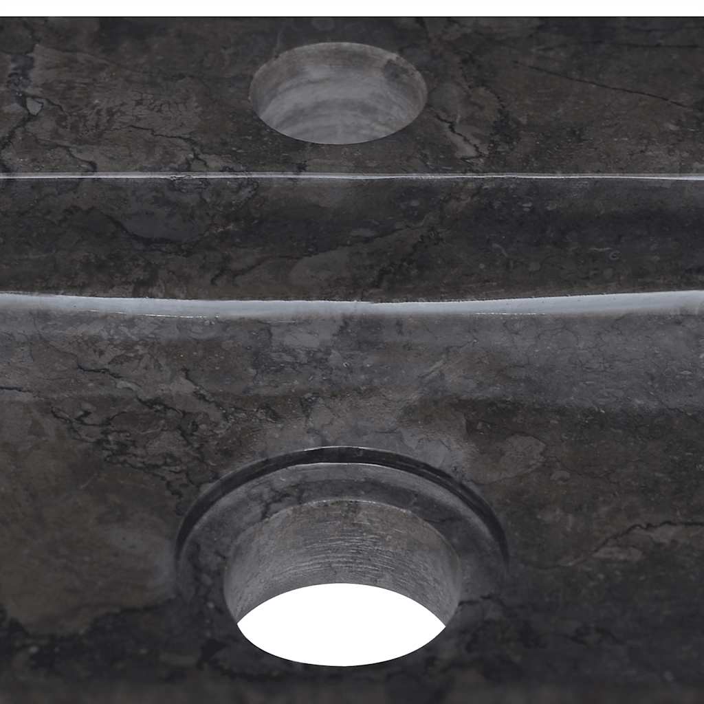 Zidni umivaonik crni 38 x 24 x 6,5 cm mramorni