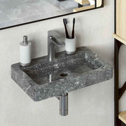 Zidni umivaonik sivi 38 x 24 x 6,5 cm mramorni