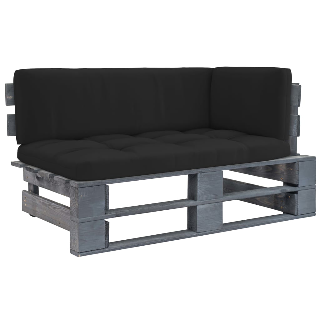 Kutna vrtna sofa od paleta od sivo impregnirane borovine