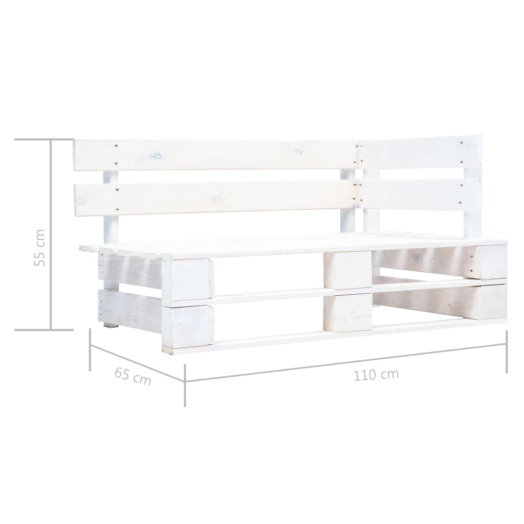 Kutna vrtna sofa od paleta od bijelo impregnirane borovine