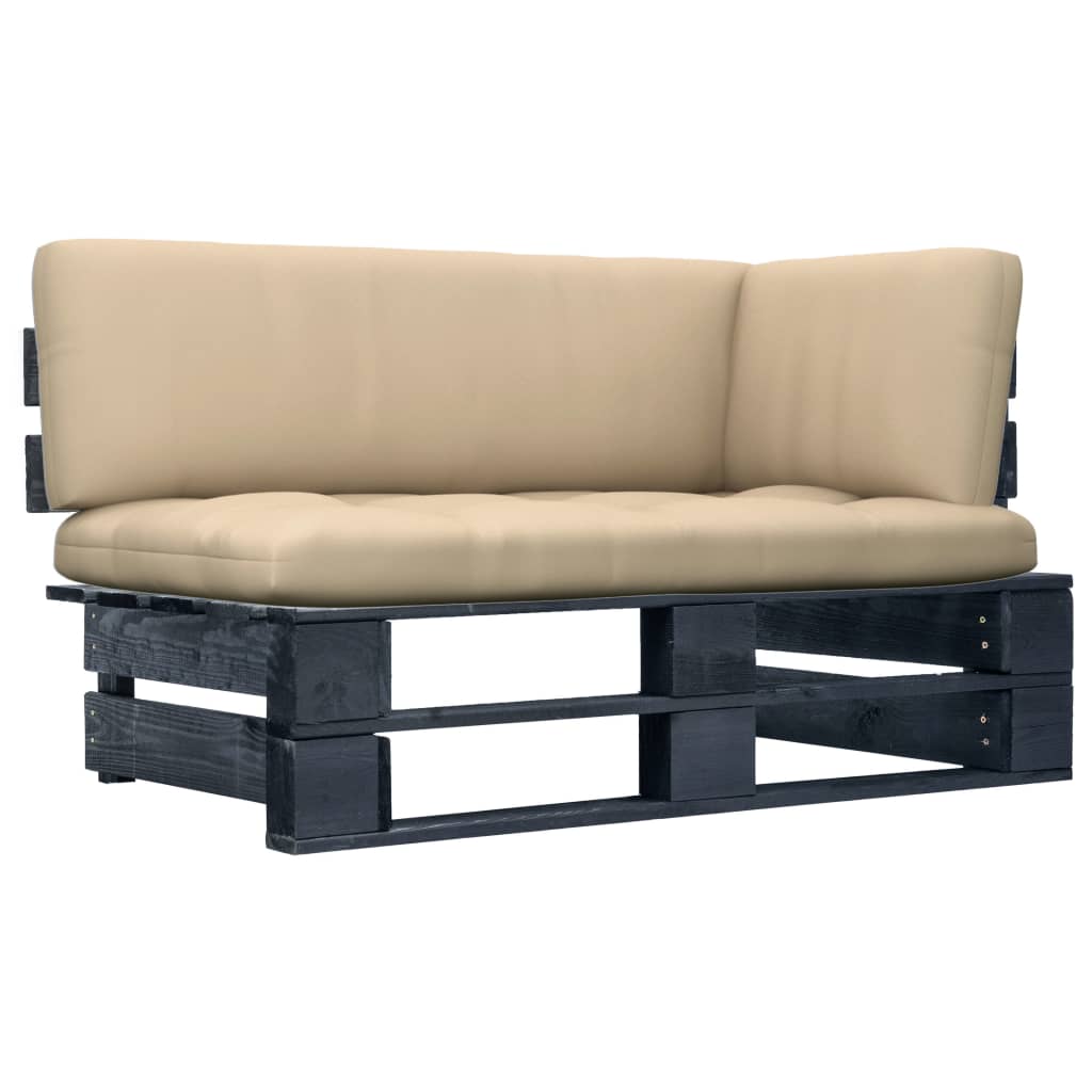 Kutna vrtna sofa od paleta od crno impregnirane borovine