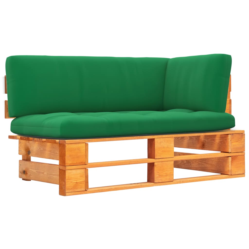 Kutna vrtna sofa od paleta boja meda od impregnirane borovine