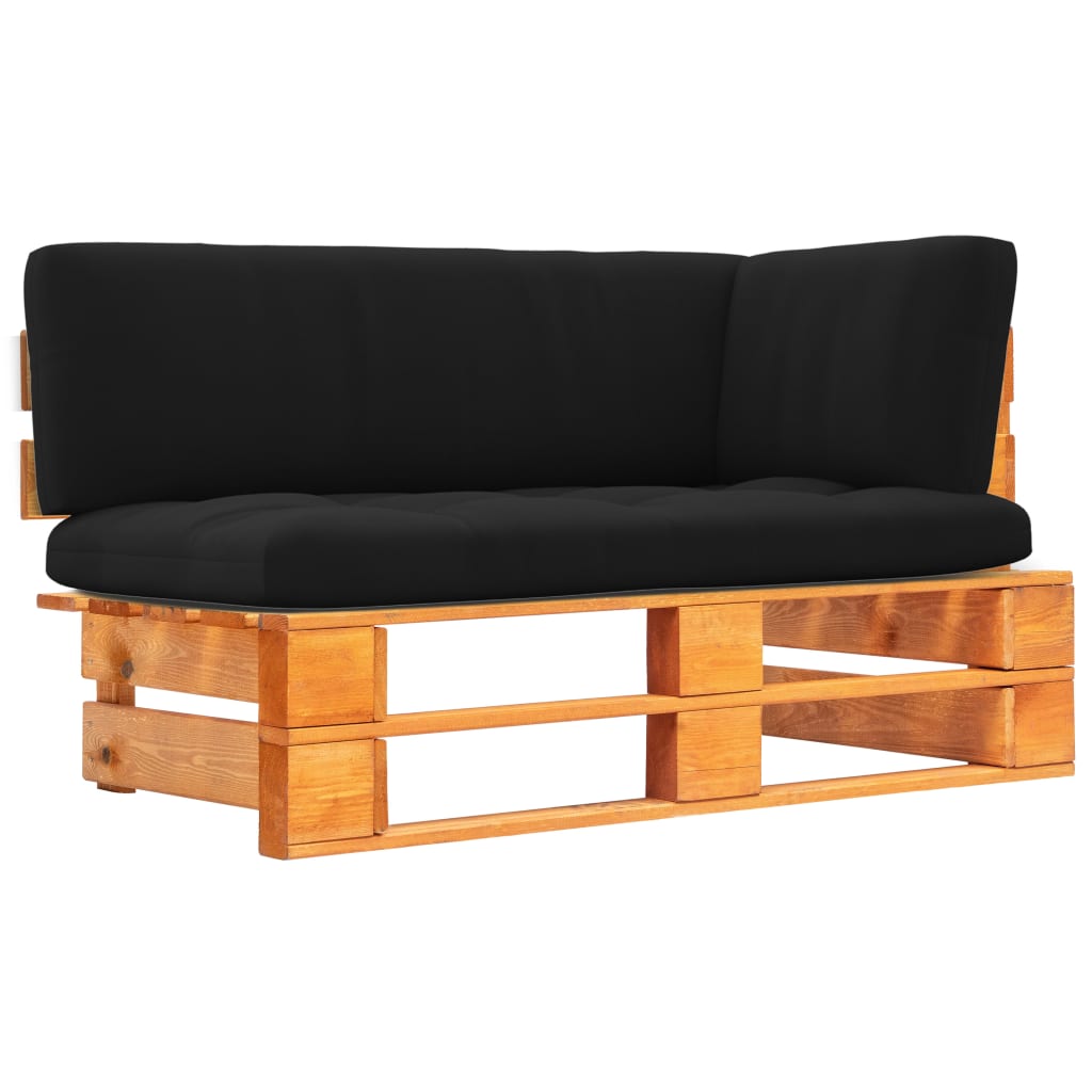 Kutna vrtna sofa od paleta boja meda od impregnirane borovine