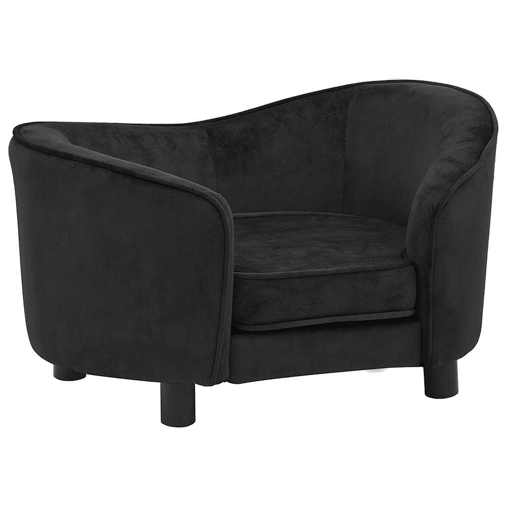 Sofa za pse crna 69 x 49 x 40 cm plišana