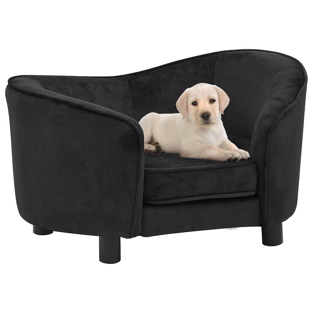 Sofa za pse crna 69 x 49 x 40 cm plišana