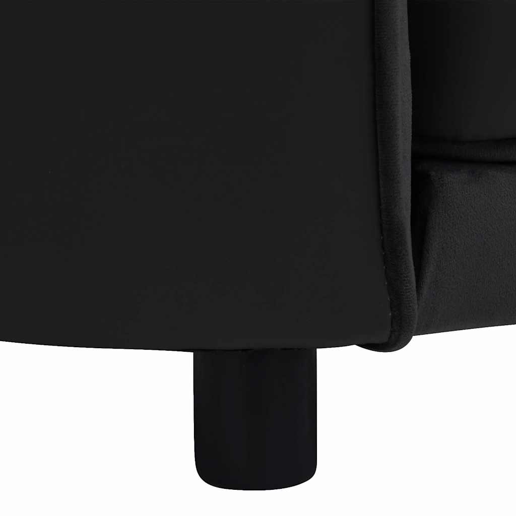 Sofa za pse crna 69 x 49 x 40 cm od pliša i umjetne kože