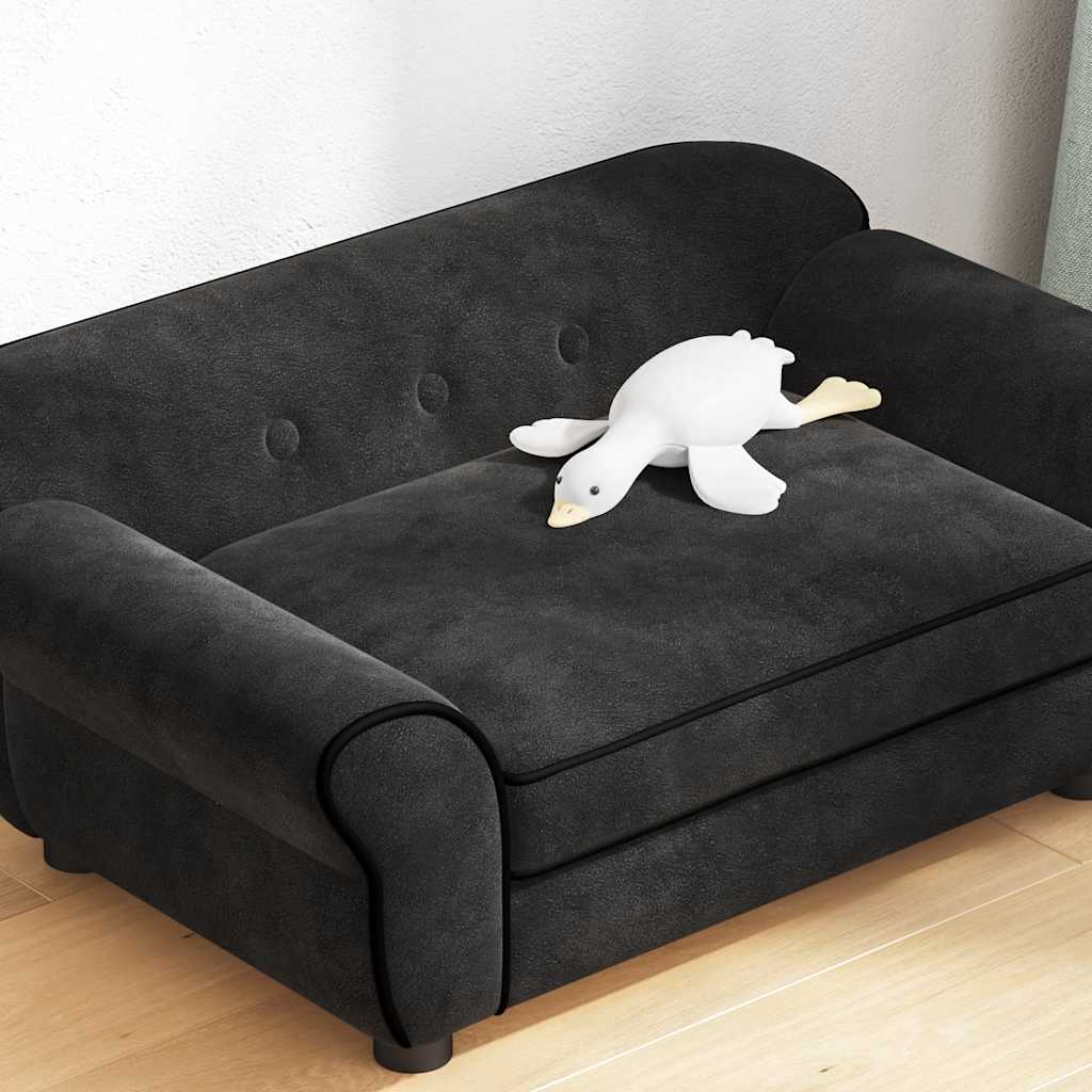 Sofa za pse crna 72 x 45 x 30 cm plišana