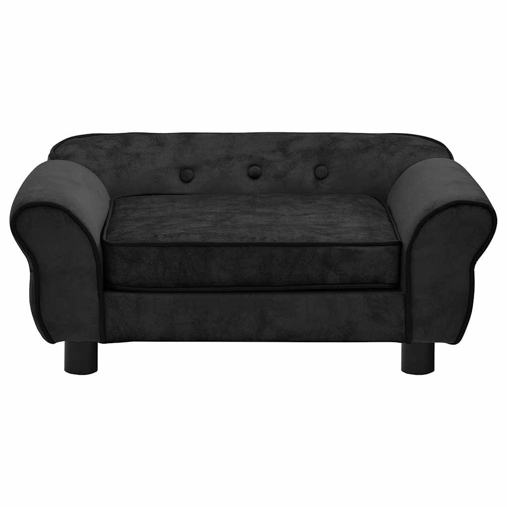 Sofa za pse crna 72 x 45 x 30 cm plišana